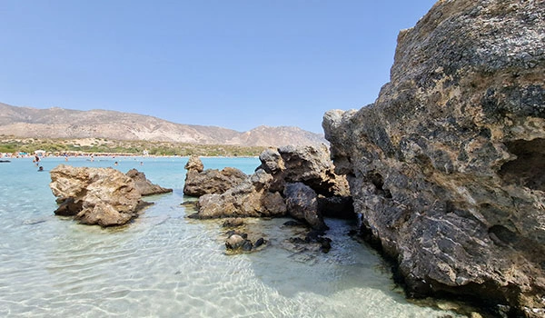Elafonissi beach pink sand stone Crete