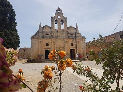 Crete Arkadi Monastery church facade