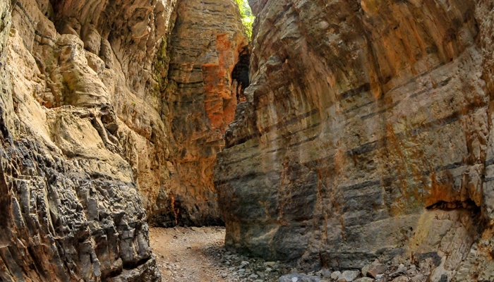mbros Gorge narrow passage Crete hiking trail