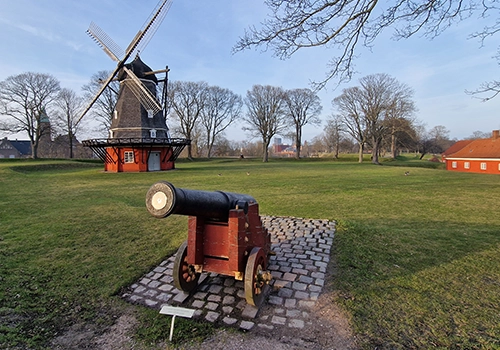 Kastellet fortress Copenhagen windmill and cannon