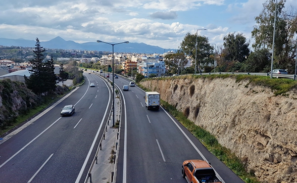 Modern road near Heraklion Airport in Crete for easy driving access