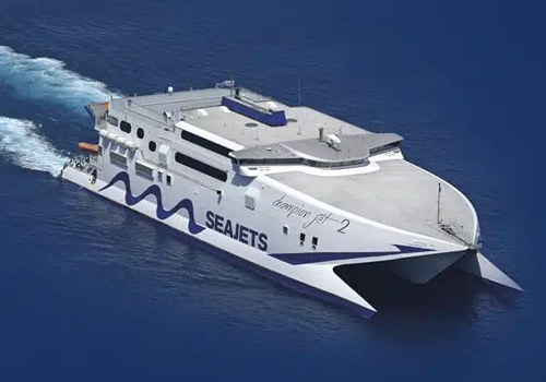 Seajets high-speed ferry in the Aegean Sea Greece