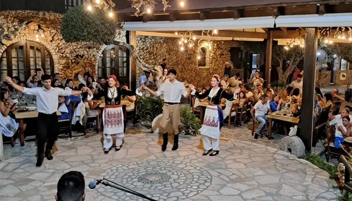 Traditional Cretan dance show in Karouzanos village during Cretan Night Crete
