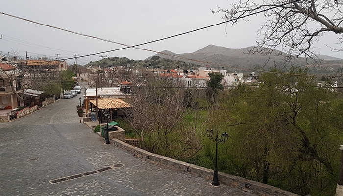 Road leading to Krasi village in Crete during Lassithi Plateau and Knossos tour