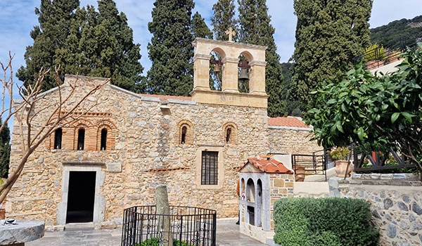 Panagia Kera monastery during Knossos and Lassithi Plateau day trip in Crete with Car and Travel